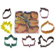 Autumn Leaf Poly Resin Coated Tin Cookie Cutter 7 Pc Set L1826