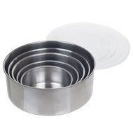 Chef Buddy 5 Piece Stainless Steel Bowl Set with Lids, Silver N5