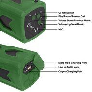 Wireless Bluetooth Hi-Fi Stereo Shock Proof Waterproof Speaker w/ 3.5mm Aux Input, Inbuilt Mic &amp; NFC Tag N5