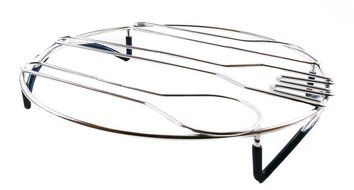 Modern Outlook Round Pot Holder, Metal Cooling Rack, Unique Utensil Design, Anti-Slip Coating, Chrome Finish,... N7