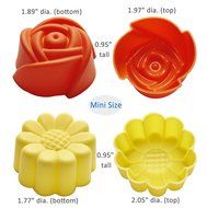 Chefaith 24 Pcs Reusable Silicone Mini Baking Cups, Cupcake Liners, Muffin Cups [12 Sunflower &amp; 12 Rose Shaped... N2