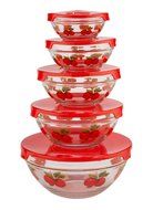 WalterDrake Red Apples Glass Bowls - Set of 5