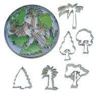 R &amp; M International 1808 6-Piece Cookie Cutters, Tree, Assorted