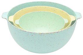 Zak Designs Sprinkles Nested Mixing Bowls (Set of 3), BPA-Free Melamine, Aqua