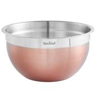 VonShef Premium 2pc Copper Stainless Steel 9.5 inch Colander and 10.2 inch Mixing Bowl Set N5