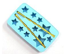DGI MART Practical Kitchen Use Accessories 10-Cavity Stars &amp; Sticks Shaped Ice Chocolate Sugar Cake Silicone Mini...