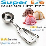Best Cookie Dough Scoop by SuperEze -Top Stainless Steel Ice Cream Scoops -50mm Size 24 Dishers -1.5 Oz Medium... N3
