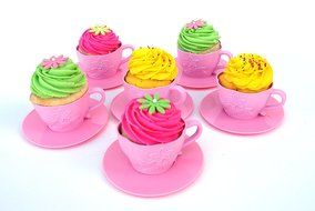 6 Pink Reusable Silicone Decorative Cupcake Liners for Baking Cupcakes, Muffins, Dessert Cups For Frozen Treats...