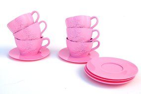 6 Pink Reusable Silicone Decorative Cupcake Liners for Baking Cupcakes, Muffins, Dessert Cups For Frozen Treats... N4