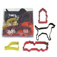 R and M Fire Truck 4pc Cookie Cutter Set - Poly Resin Coated