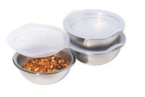 Oggi 3-Inch Diameter Stainless Steel Pinch Bowls with Airtight Lids, Set of 3 N2