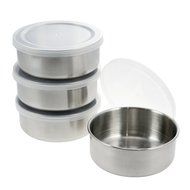 Oggi Prep Stainless Steel Prep Bowls with PP Lids 10-Oz Set of 4 N2