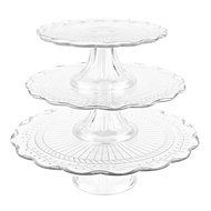 Decorative Clear Glass 3 Tier Cake Stand / Tabletop Pastry Serving Plate / Wedding Cupcake Platter N3