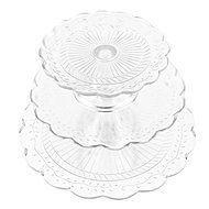 Decorative Clear Glass 3 Tier Cake Stand / Tabletop Pastry Serving Plate / Wedding Cupcake Platter N4