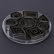 Yosoo 24Pcs Kitchen DIY Mini Shapes Cutters, Circle Hexagon Shape Silver Tone Metal Cutter Mould Mold for Cookies... N2