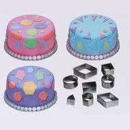 Yosoo 24Pcs Kitchen DIY Mini Shapes Cutters, Circle Hexagon Shape Silver Tone Metal Cutter Mould Mold for Cookies... N7