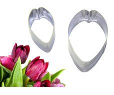 FOUR-C Cake Tools Tulip Sugarcraft Cutters Gumpaste Flower for Cupcake Design Color Silver