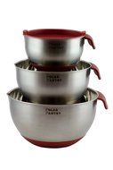 Polar Pantry Stainless Mixing Bowl Set of 3 with Pour Spouts and Lids N2