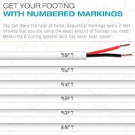 Mediabridge 14AWG Speaker Wire (100 Feet) - 99% Oxygen Free Copper (OFC) - High Strand Count - Sequential Foot... N2