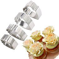 SOOKOO Set of 4 Stainless Steel Peony Flower Cutter Decor Fondant Cutter Mold Set Cupcake Decorating Tools N3
