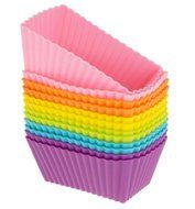 Mikey Store 12-Pack, Silicone Baking Cups, Cupcake Cases, Reusable Cupcake Liners Cake Molds in Storage Container... N2