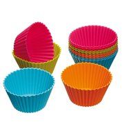 Mikey Store 12-Pack, Silicone Baking Cups, Cupcake Cases, Reusable Cupcake Liners Cake Molds in Storage Container... N4
