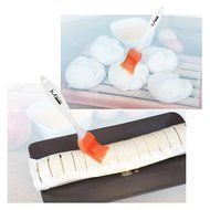 mKitchen Orange Silicone Basting Pastry Oil Brush Set of 2 - 2 Recipe eBooks - Good for Grilling Marinating Turkey... N5
