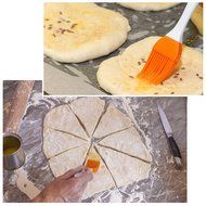 mKitchen Orange Silicone Basting Pastry Oil Brush Set of 2 - 2 Recipe eBooks - Good for Grilling Marinating Turkey... N6