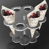 VORCOOL Acrylic Ice Cream Cone Holder Stand with 8 Holes (Transparent) N2
