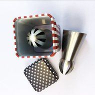 TANGCHU Ball Russian Piping Tips Set 1PC Tulip Stainless Steel Sphere Cream Icing Piping Nozzles DIY Baking Tools... N22