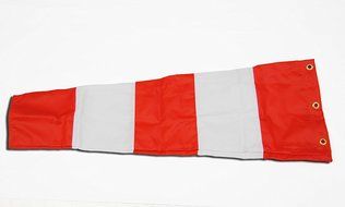 Airport Windsock Corporation 8" X 36" Orange and White Windsock with 8" Ball Bearing Frame USA Made N2