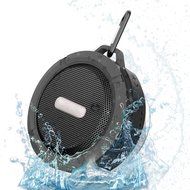 Portable Wireless Bluetooth Outdoor Speaker, with Suction Cup/Mic/Hands-Free Speakerphone, Gray