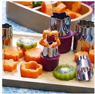 Astra Shop Vegetable Cutter Shapes Set ( 8 Piece) - Mini Cookie Cutters, Super Cute Vegetable Presses Stamps for... N9