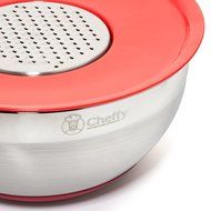 Cheffy Stainless Steel Mixing Bowls with Lids and Grater Attachments, Set of 5 N3