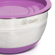 Cheffy Stainless Steel Mixing Bowls with Lids and Grater Attachments, Set of 5 N8