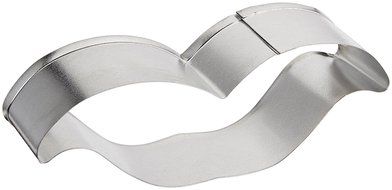 R &amp; M Moustache Tinplated Cookie Cutter, 4-Inch, Silver