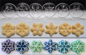 Snowflakes 6 Disk Set for Cookie Presses (SIZE M disks for presses that came with METAL disks)