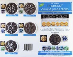 Snowflakes 6 Disk Set for Cookie Presses (SIZE M disks for presses that came with METAL disks) N2