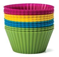 FuzzyGreen&reg; Set of 12 Mini Muffin Reusable Silicone Baking Cups Kitchen Tool N2