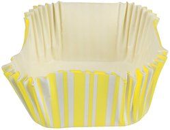 Creative Converting 12 Count Striped Square Baking Cups, Mimosa
