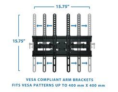Mount-It! Articulating TV Wall Mount Corner Bracket, VESA 400 x 400 Compatible, Stable Dual Arm Full Motion, Swivel... N6