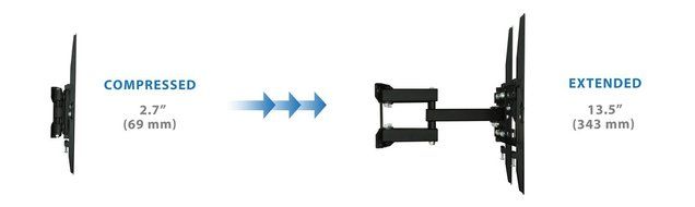 Mount-It! Articulating TV Wall Mount Corner Bracket, VESA 400 x 400 Compatible, Stable Dual Arm Full Motion, Swivel... N7