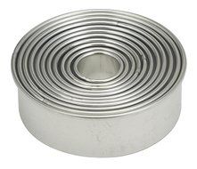 Mrs. Anderson&#039;s Baking Cookie and Fondant Cutters, Graduated Round, 11-Piece Set with Storage Tin