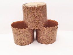 Package of 48Pcs Disposable Baking Cups MINI Brown Patterned Recycled Paper Cupcake Liners Baking Cups Bake in...