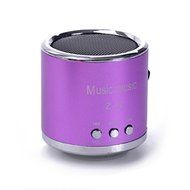 Aluminum Small Cylindrical Mini Portable Speaker Music Player With Micro SD/TF Card/USB Bass