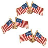 Double Usa Flag Clutch Pins (6 Dozen) - Bulk