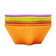 KAIL 24 Pcs Reusable Silicone Baking Cups -Cupcake Liners -Muffin Cups [6 Heart-Shaped , &amp; 6 Round Cups , &amp; 6... N10
