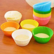 KAIL 24 Pcs Reusable Silicone Baking Cups -Cupcake Liners -Muffin Cups [6 Heart-Shaped , &amp; 6 Round Cups , &amp; 6... N17