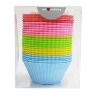 KAIL 24 Pcs Reusable Silicone Baking Cups -Cupcake Liners -Muffin Cups [6 Heart-Shaped , &amp; 6 Round Cups , &amp; 6... N18