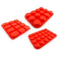 Zenware Circular and Rectangular Non Stick Silicone Baking Mold Tray 3-in-1 Set for Cupcakes, Muffins and Brownies N3